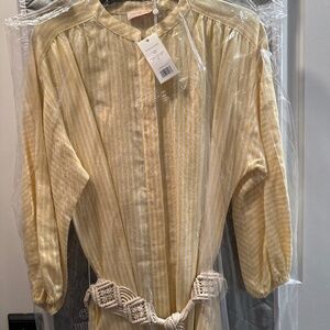 Tory Burch Striped Shirtdress Large